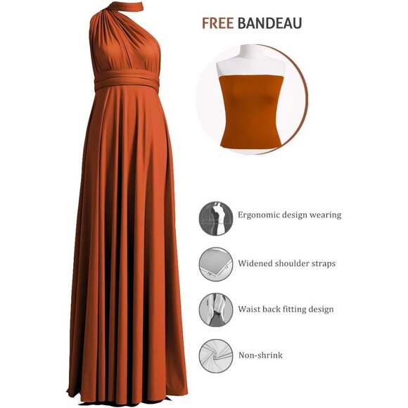 Convertible Infinity Dress Plus Size Multi-Way Bridesmaid Evening Formal - Picture 2 of 5